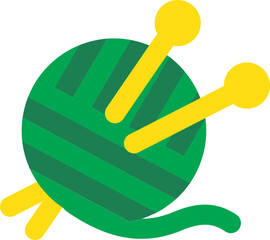 vector illustration of a knitting yarn