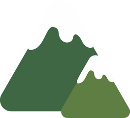 vector illustration of a snow-covered mountain landscape icon
