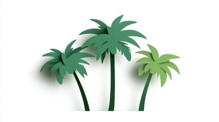 Obraz premium Paper palm trees on white background