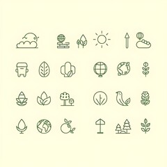 ecology icons set