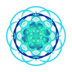 Mandala Geometris Simetris Abstrak Elegan