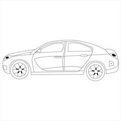 Simple car line art vector illustrations, unique modern drawing car line art. Sports car line art illustration, Car vector icon in one continuous line, Car outline doodle vector illustration.