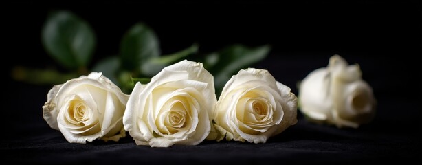 Creamy white roses still life