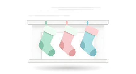 Hanging Christmas Stockings on Mantle Simple Holiday Decoration