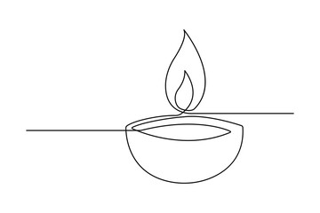Minimal Diya flame icon representing hope peace and enlightenment vector