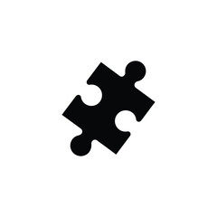 Black silhouette of a single puzzle piece
