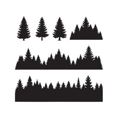Evergreen Tree Silhouettes Vector Pack for Nature Design
