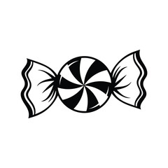 Black and white swirl hard candy with twisted wrapper