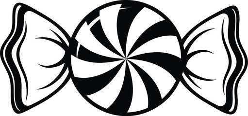 Black and white swirl hard candy with twisted wrapper