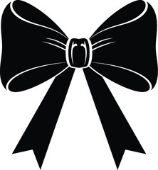 Classic black bow silhouette for decoration and design