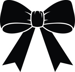 Classic black bow silhouette for decoration and design