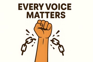 Every Voice Matters Power Fist Breaking Chains Different Concept