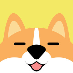 Flat Design Adorable Puppy Head Icon Pack Modern Animal Avatar & Sticker Graphic Bundle