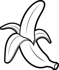 Simple outline drawing of a peeled banana