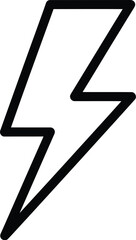 Simple black outline lightning bolt icon