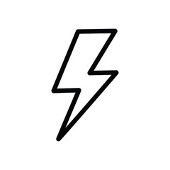 Simple black outline lightning bolt icon