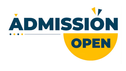 Admission open sign admission open 2026 banner isolated on transparent background