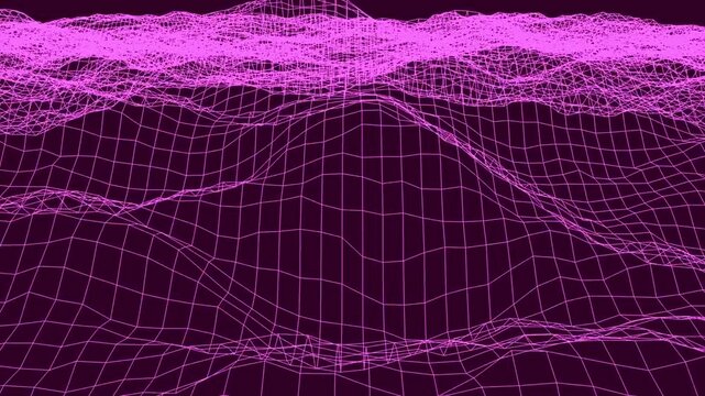 synthwave retro pinnacles commotion equalizer style wireframe net and stars 80s Retro Futurism retro future Background 3d outline render consistent circle.