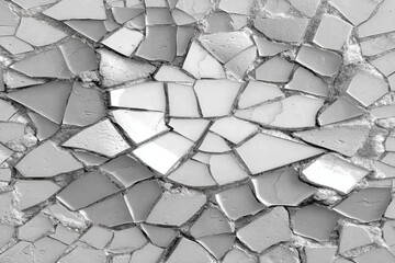 Monochrome Broken Ceramic Tile Mosaic