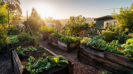 Raised beds in the farm, high beds for growing vegetables and greens, gardening and agriculture concepts, AI generated