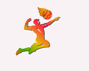 vector illustration of a jumping boy