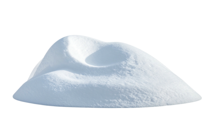 Mound of fresh, clean, bright white snow on dark background
