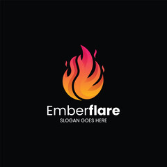 Gradient Modern Flame Logo Design