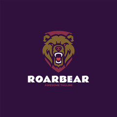 Mascot Head Bear Logo Design