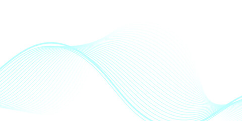 Abstract blue wave banner. Line art illustration. abstract wavy lines background.