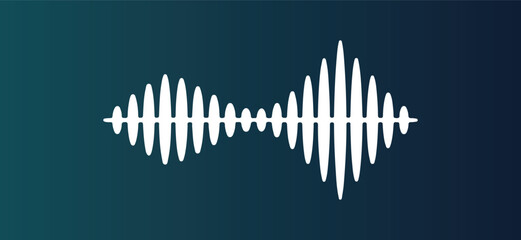 Abstract Dual Sound Wave or Audio Equalizer on Dark Teal Background