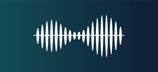 Symmetrical Abstract Sound Wave or Audio Equalizer on Dark Teal Background