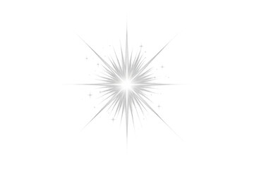 Obraz premium Bright white glowing light effect with rays and lens flare on transparent background creating sparkle illumination