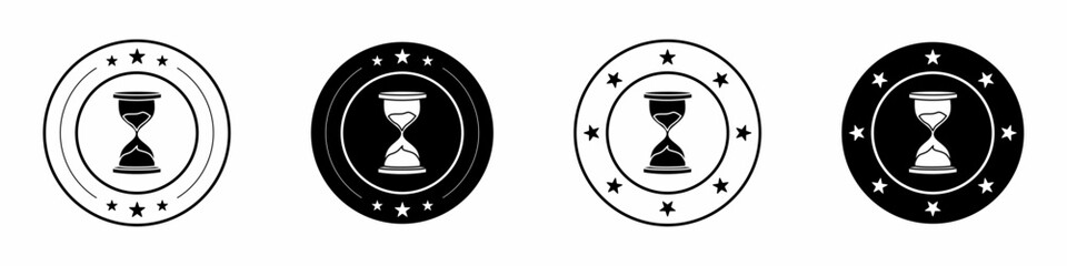 Hourglass icon template design. Hourglass flat design template for business. Stock vector.