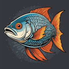 realistic cartoon fish vector