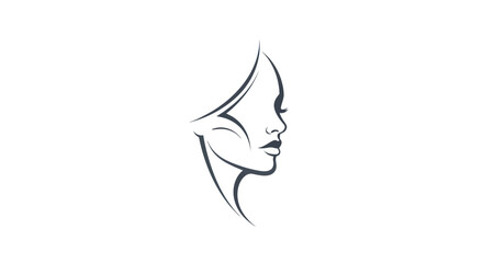 Elegant Line Art Portrait of a Womans Profile.