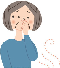 悪臭が気になるシニア女性