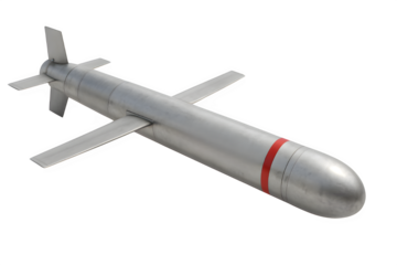 Tomahawk Cruise Missile — Ultra-Realistic 3D Studio Render Isolated on Transparent Background