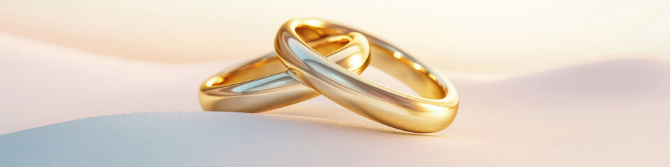 Gold wedding rings intertwined, symbolizing love and commitment, gold wedding rings, eternal love,