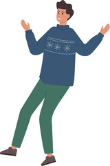 vector illustration of flying person