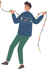 vector illustration of flying man person