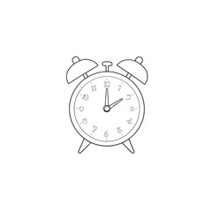 Alarm clock line art starts new day