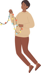 vector illustration of flying woman person