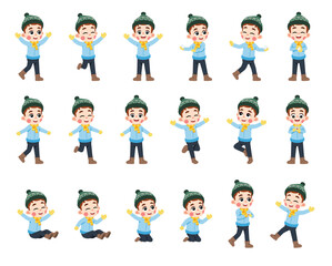 Happy Kid in Winter Season