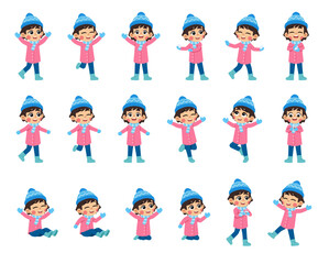 Happy Kid in Winter Season