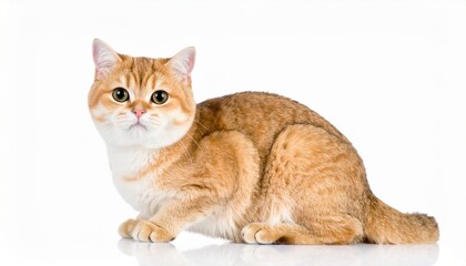 Obraz premium Cute Golden Tabby Cat Crouching Isolated