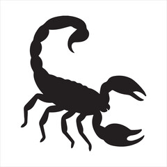 Silhouette scorpion in black detailed zodiac sign vector illustration