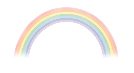 Soft pastel rainbow on white background