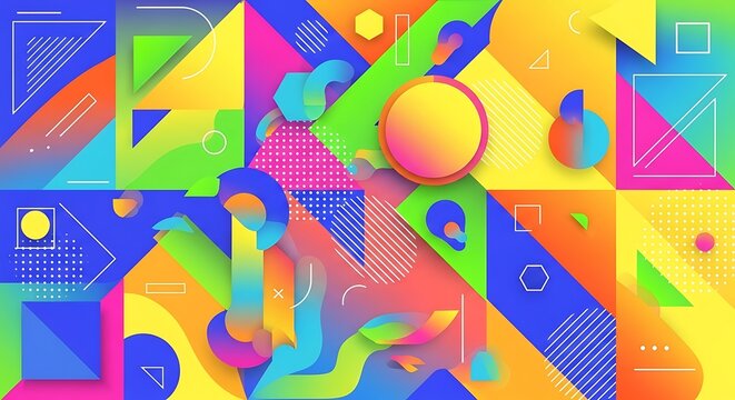 Bright geometric abstract background colorful modern vector illustration vibrant design for posters 