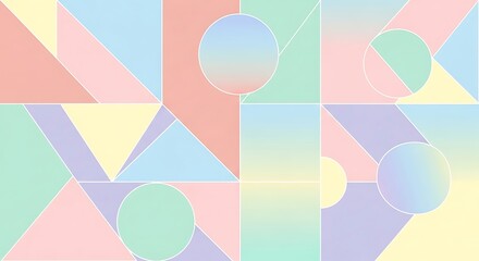Pastel geometric shapes background abstract vector illustration for modern design wallpaper or prese