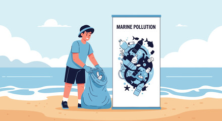Beach cleanup initiative focusing on removing marine debris for environmental protection